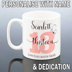 Personalised 13th Birthday Mug Girls