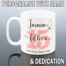 Personalised 15th Birthday Mug Girls