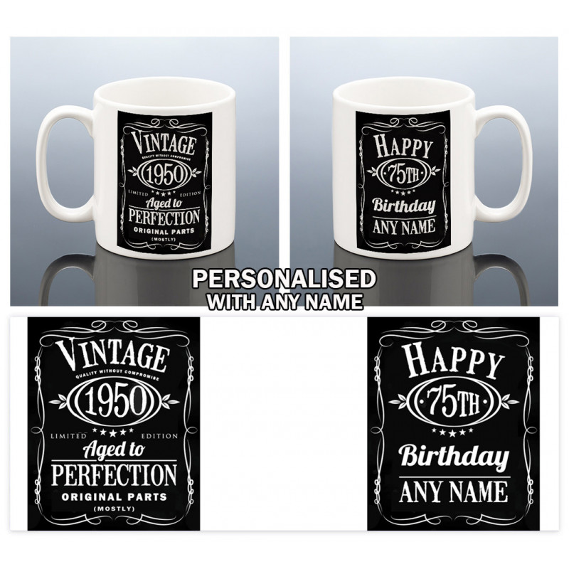 Personalised 75th Birthday Mug for Him