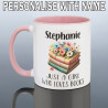 Book Lover Mug with Pink handle