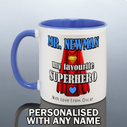 Best Teacher Mug - Teacher Superhero Cup - Personalised Thank You Gift Teaching Assistant