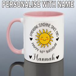 40th Birthday Mug for Her - Personalised 40th Birthday Gift Women - 40 Years Birthday Cup