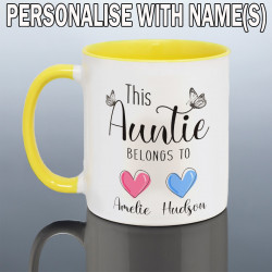 Auntie Mug - This Auntie Belongs Cup - Personalised Aunt Birthday Gift - Aunty Christmas Gift