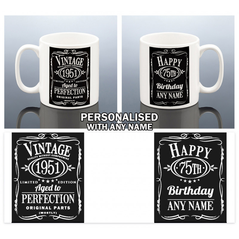 Personalised 75th Birthday Mug for Him