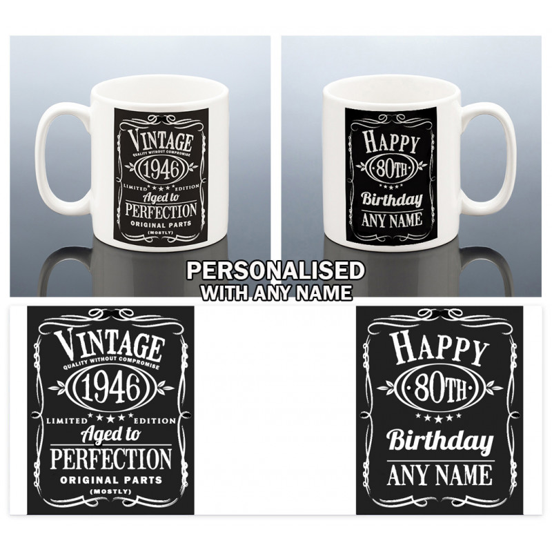 Personalised 80th Birthday Mug for Him
