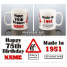 Funny 75th Birthday Mug for Him