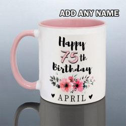 Personalised 75th Birthday Mug for Her
