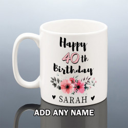 Personalised 40th Birthday Mug for Her