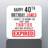 Funny 40th Birthday Mug