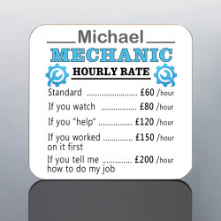 PERSONALISED MECHANIC MUG - Funny Work Colleague Apprentice Gift - Hourly Rate Cup