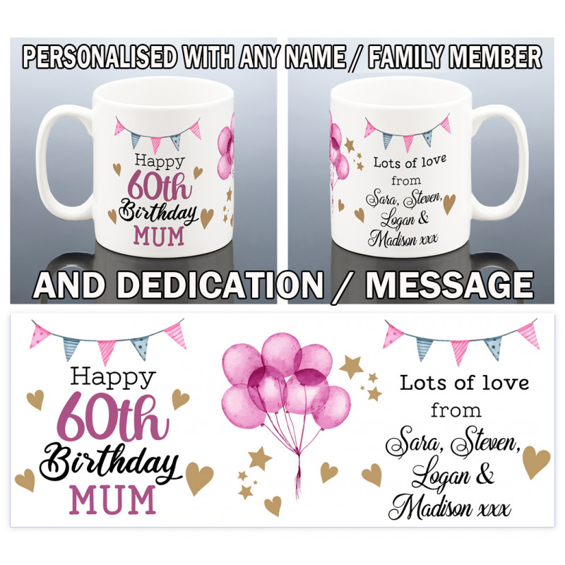 Personalised 60th Birthday Mug for Her