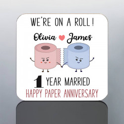Funny 1st Wedding Anniversary coaster