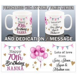 Personalised 70th Birthday Mug for Her